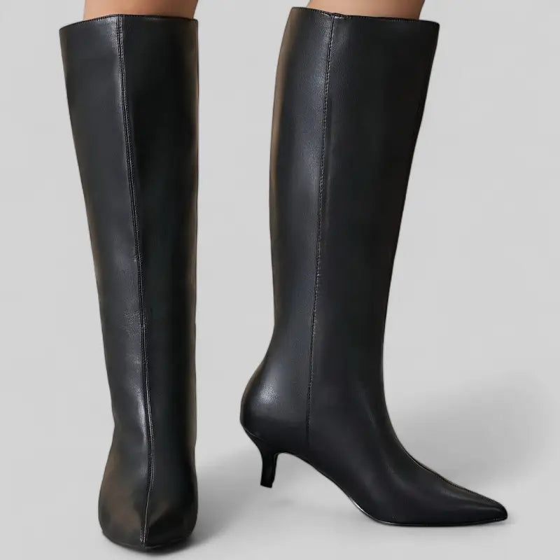 Bottes noires à talons aiguilles pour femme